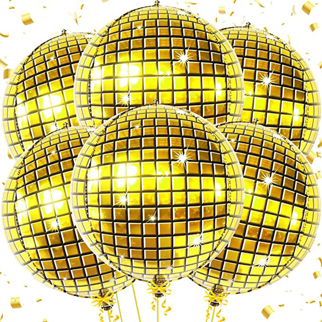 4PCS Gold Disco Ball Balloons Disco Party Decor 4D Gold Disco Balloons 70s  80s Disco Theme Mamma Mia Party Decorations Supplies - AliExpress